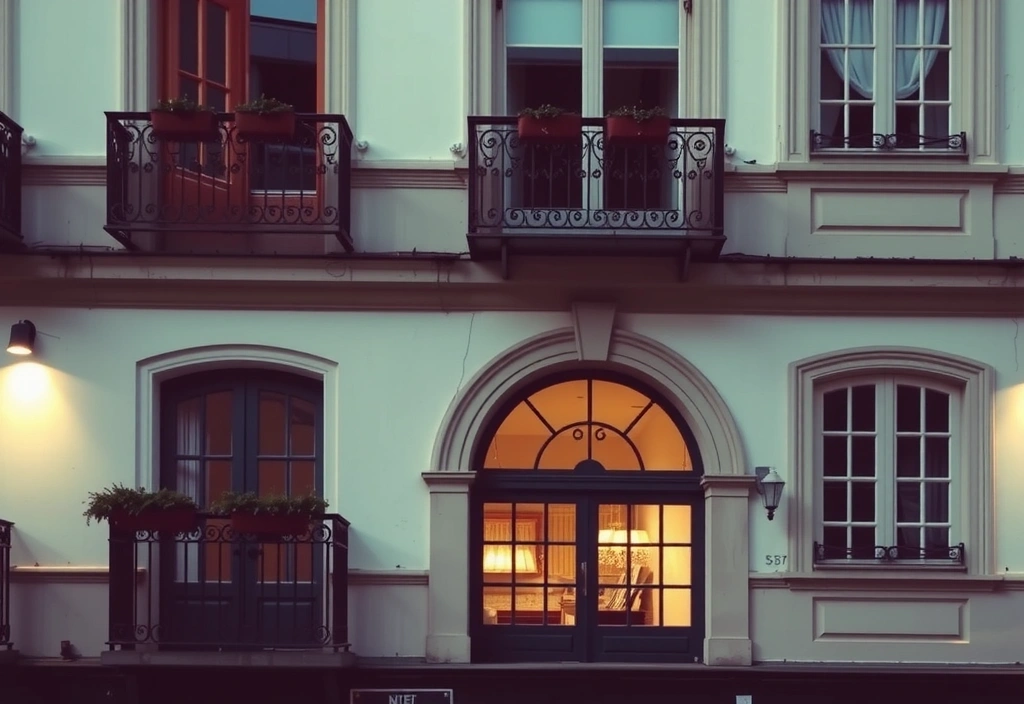 Façade haussmannienne en contre-jour